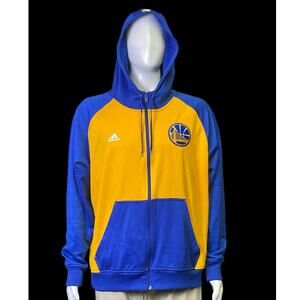 Adidas NBA Golden State Warriors Zip Up Long Sleeves Hoodie Mens Size Large